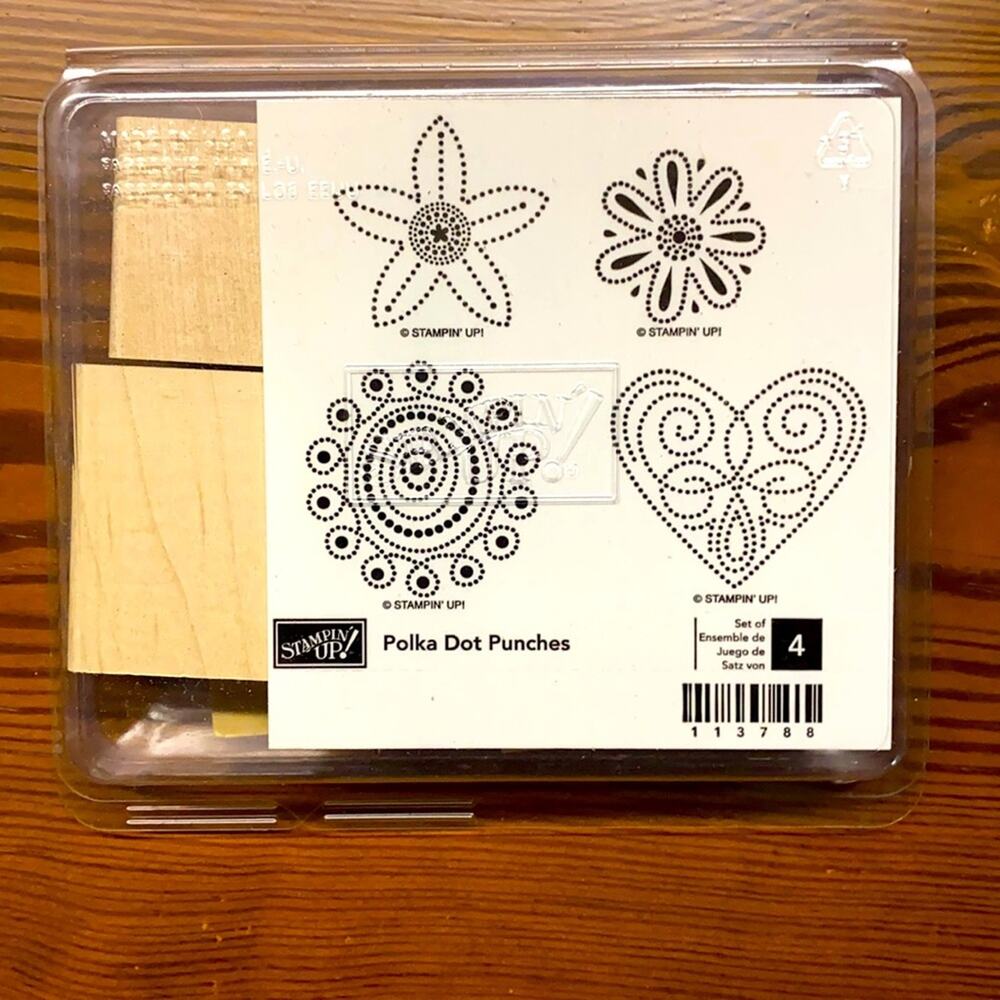 Stampin’ Up! “Polka Dot Punches” Rubber Stamp Kit UNUSED